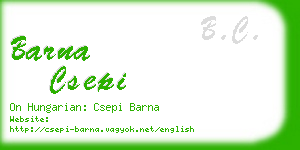 barna csepi business card